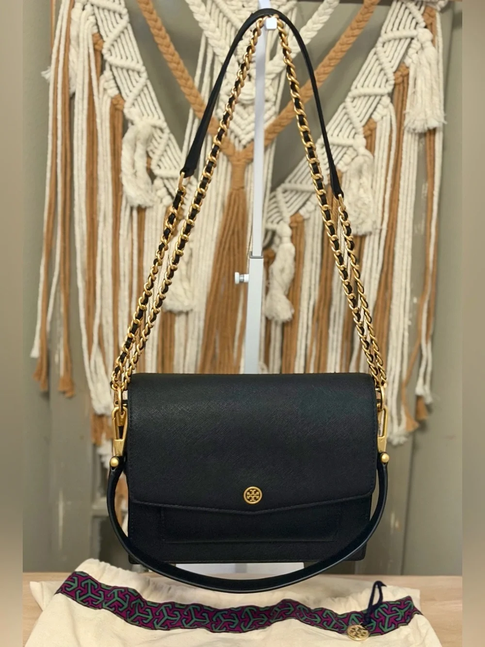 Tory Burch Robinson Double-Strap Convertible Shoulder Bag like new!